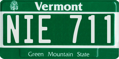 VT license plate NIE711