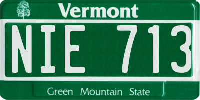 VT license plate NIE713