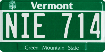 VT license plate NIE714