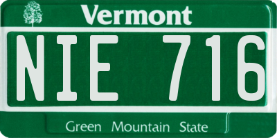 VT license plate NIE716