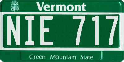 VT license plate NIE717