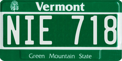 VT license plate NIE718