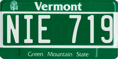 VT license plate NIE719