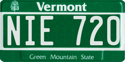 VT license plate NIE720