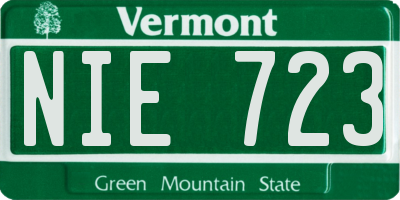 VT license plate NIE723