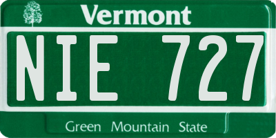 VT license plate NIE727
