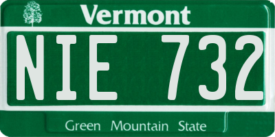 VT license plate NIE732