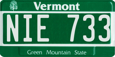 VT license plate NIE733