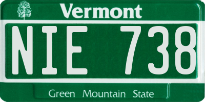 VT license plate NIE738