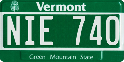 VT license plate NIE740