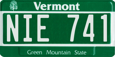 VT license plate NIE741
