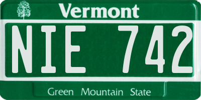 VT license plate NIE742