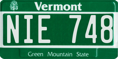 VT license plate NIE748