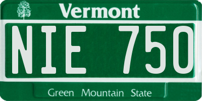 VT license plate NIE750