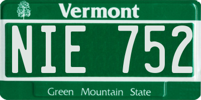 VT license plate NIE752