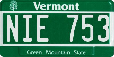 VT license plate NIE753