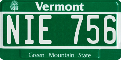 VT license plate NIE756
