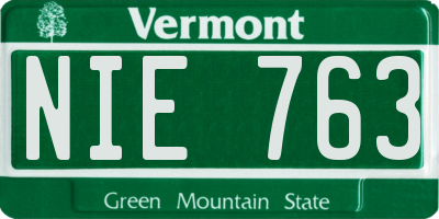 VT license plate NIE763