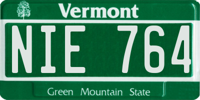 VT license plate NIE764