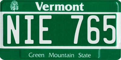 VT license plate NIE765