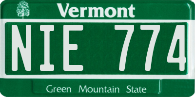 VT license plate NIE774