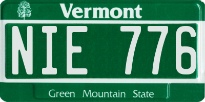 VT license plate NIE776