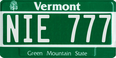VT license plate NIE777