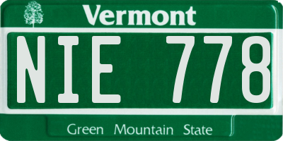 VT license plate NIE778