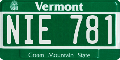 VT license plate NIE781