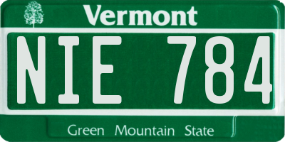 VT license plate NIE784