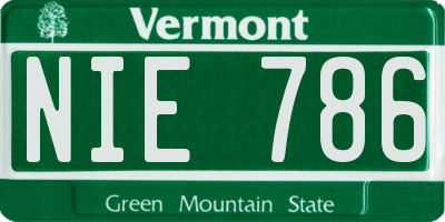 VT license plate NIE786