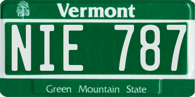 VT license plate NIE787