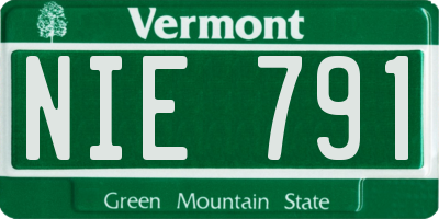 VT license plate NIE791