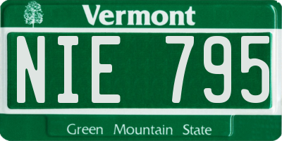 VT license plate NIE795