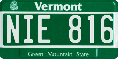 VT license plate NIE816