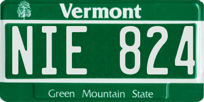 VT license plate NIE824