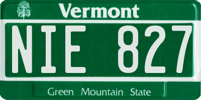VT license plate NIE827
