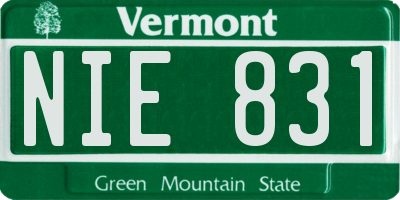 VT license plate NIE831