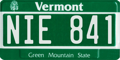 VT license plate NIE841