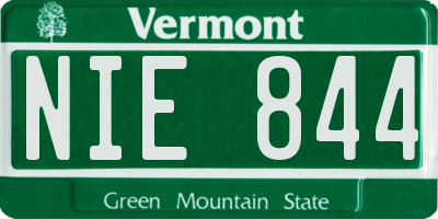 VT license plate NIE844