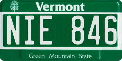 VT license plate NIE846