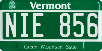 VT license plate NIE856
