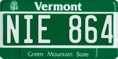VT license plate NIE864