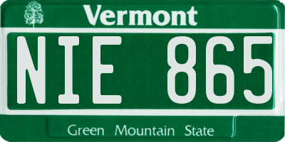 VT license plate NIE865