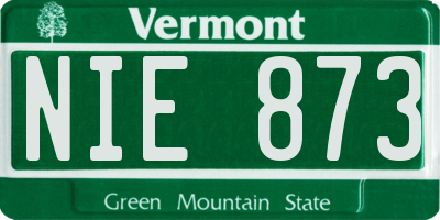 VT license plate NIE873