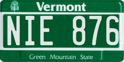 VT license plate NIE876