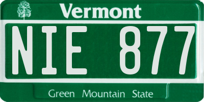 VT license plate NIE877