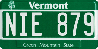 VT license plate NIE879