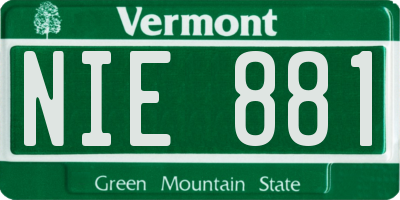 VT license plate NIE881