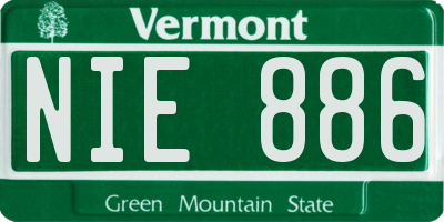 VT license plate NIE886
